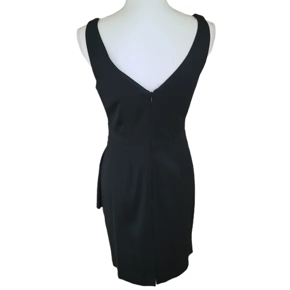 white house black market cocktail dress black draped size 4 - Picture 2 of 6